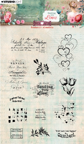 STUDIOLIGHT | Jenine's Mindful Art | Sending You Love | Romantic Elements