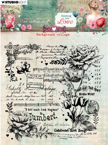 STUDIOLIGHT | Jenine's Mindful Art | Sending You Love | Background Collage