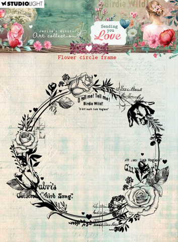 STUDIOLIGHT | Jenine's Mindful Art | Sending You Love | Flower Circle Frame