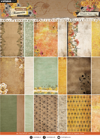 STUDIOLIGHT | Sweet Bee Memories | Designer Paper Pad by Hazel Eaton