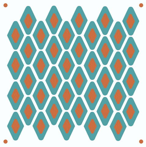 FUNKY FOSSIL Stencil | Mid Century Repeat | Layered Stencil
