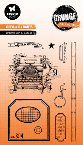 STUDIOLIGHT Clear Stamp | Grunge Collection | Typewriter & Labels