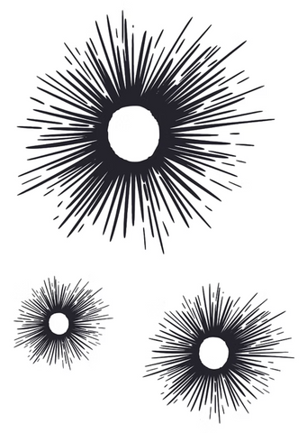 FUNKY FOSSIL Stamp | Circle Burst Trio | A7