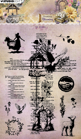 STUDIOLIGHT | Jenine's Mindful Art | Growing & Blooming | In Faith Stamp Set