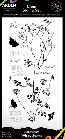 ARDEN CREATIVE STUDIO Clear Stamp Set | Maker Series | Wispy Stems