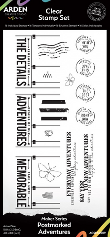 ARDEN CREATIVE STUDIO Clear Stamp Set | Maker Series | Postmarked Adventures