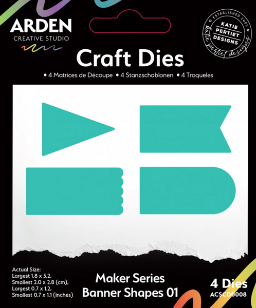ARDEN CREATIVE STUDIO Craft Dies | Maker Series | Banner Shapes 01