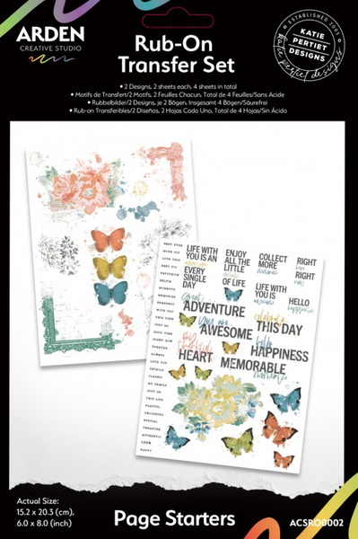 ARDEN CREATIVE STUDIO Page Starters | Rub-On Transfer Sheet
