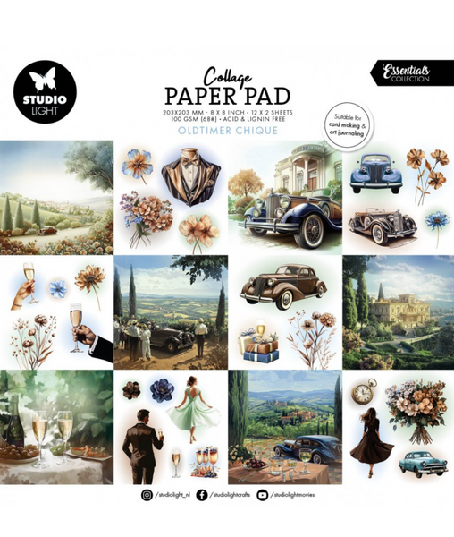 STUDIOLIGHT Essentials | Collage Paper Pad | Oldtimer Chique