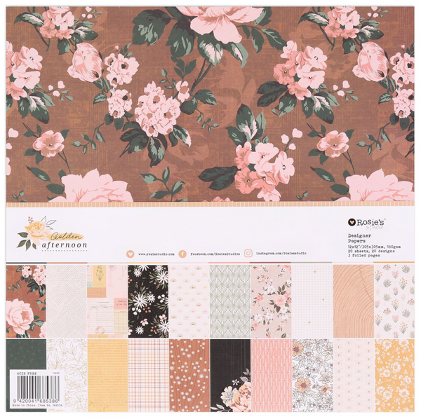 ROSIE'S STUDIO Golden Afternoon | 12x12 Designer Paper Pack