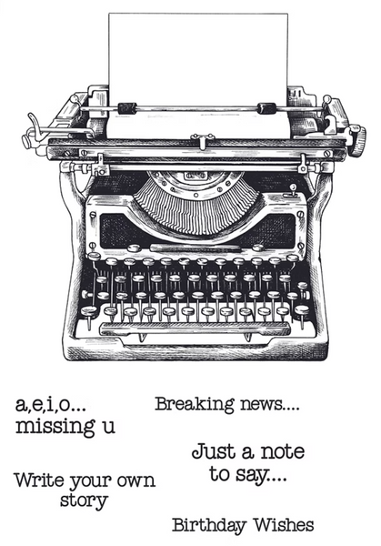 FUNKY FOSSIL Stamp | Typewriter | A6