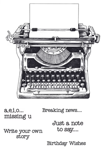 FUNKY FOSSIL Stamp | Typewriter | A6