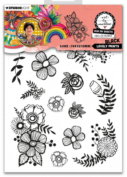STUDIOLIGHT | Art By Marlene | Lovely Prints | Rub On Sheets | Black