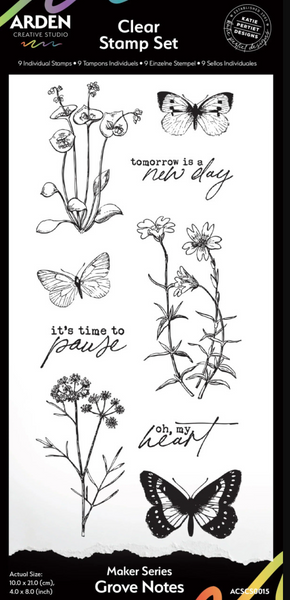 ARDEN CREATIVE STUDIO Clear Stamp Set | Maker Series | Grove Notes