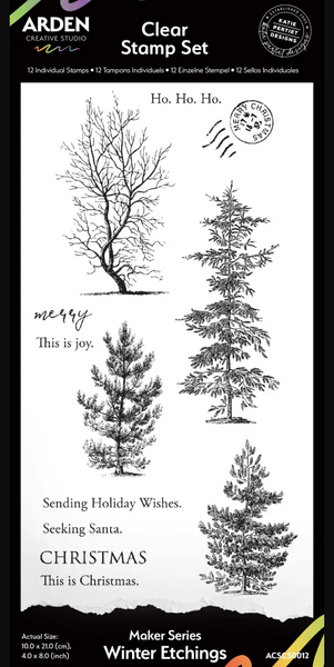 ARDEN CREATIVE STUDIO Clear Stamp Set | Maker Series | Winter Etchings