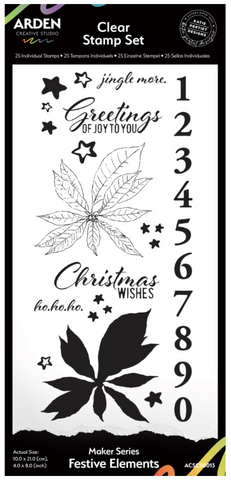 ARDEN CREATIVE STUDIO Clear Stamp Set | Maker Series | Festive Elements