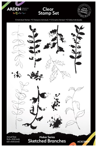 ARDEN CREATIVE STUDIO Clear Stamp Set | Maker Series | Sketched Branches