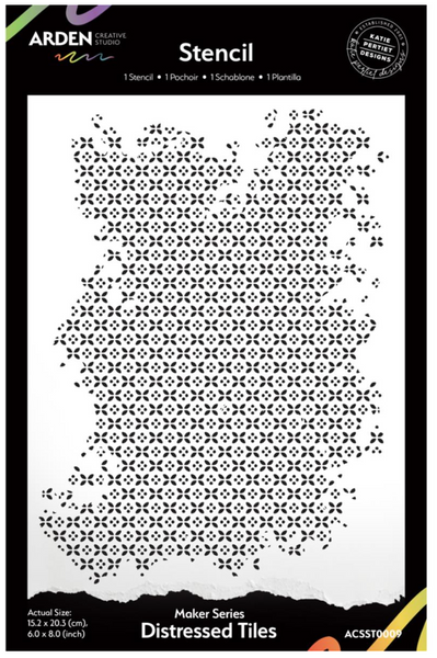 ARDEN CREATIVE STUDIO Maker Series Stencil | Distressed Tiles
