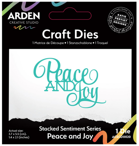 ARDEN CREATIVE STUDIO Craft Dies | Stacked Sentiment Series | Peace and Joy