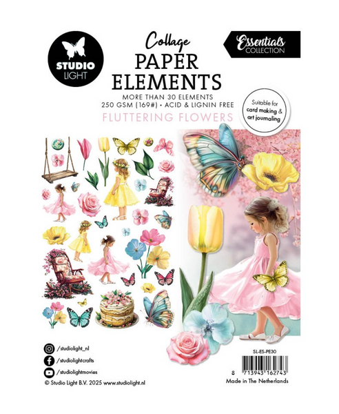 STUDIOLIGHT Essentials | Collage Paper Elements | Fluttering Flowers