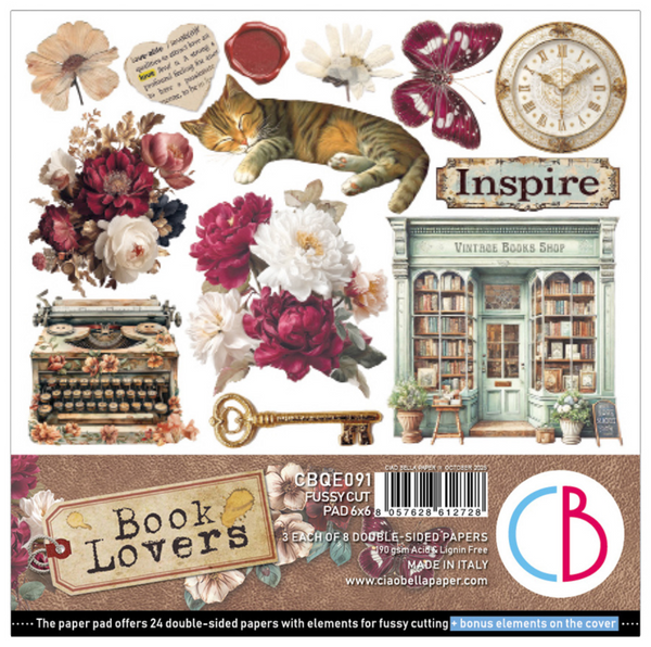 CIAO BELLA Fussy Cut Pad | Book Lovers | 6x6