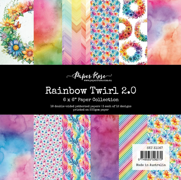 PAPER ROSE Rainbow Twirl 2.0 | 6x6 Paper Pad
