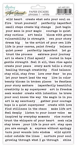 MINTAY Art Journal Essentials | Paper Stickers | Phrase 1 | White