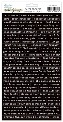 MINTAY Art Journal Essentials | Paper Stickers | Phrase 1 | Black