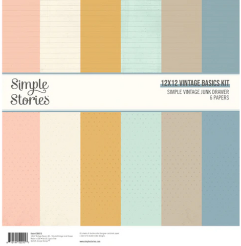 SIMPLE STORIES Simple Vintage Junk Drawer | 12x12 Vintage Basics Kit