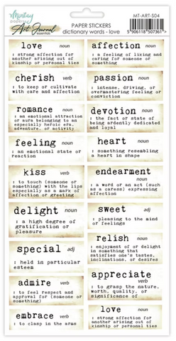 MINTAY Art Journal Essentials | Paper Stickers | Dictionary Words | Love
