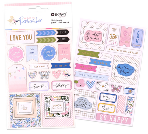 ROSIE'S STUDIO A Day to Remember | Chipboard Embellishments
