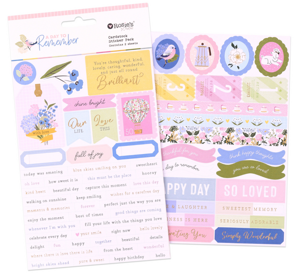 ROSIE'S STUDIO A Day to Remember | Cardstock Sticker Pack