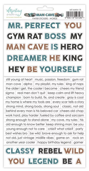 MINTAY Man Cave | Paper Stickers | Words