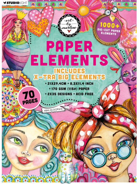 STUDIOLIGHT | Art By Marlene | Paper Elements Book | including xtra big elements | 70 Pages