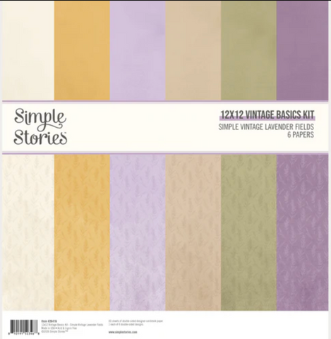 SIMPLE STORIES Simple Vintage Lavender Fields | 12x12 Vintage Basics Kit