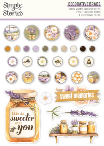 SIMPLE STORIES Simple Vintage Lavender Fields | Decorative Brads