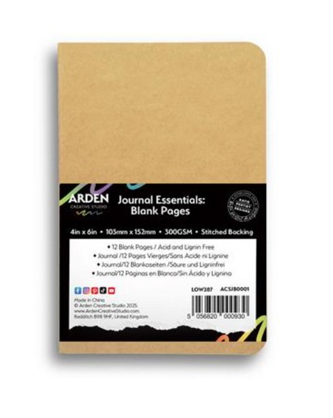 ARDEN CREATIVE STUDIO Journal Essentials | Blank Pages | Stitched Backing