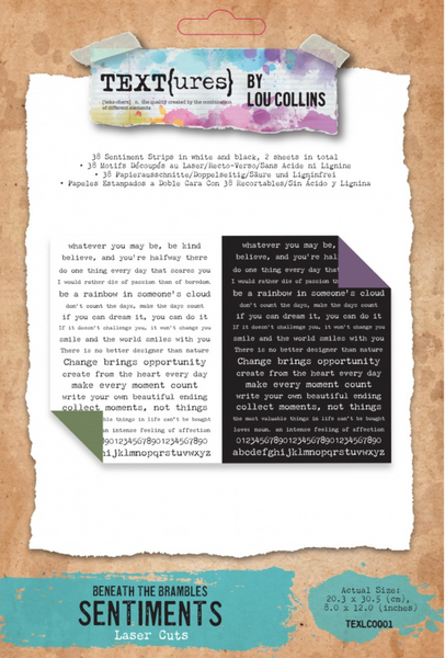 TEXT{ures} by Lou Collins | Beneath The Brambles | Sentiments | Laser Cuts