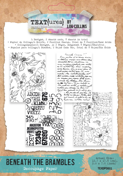 TEXT{ures} by Lou Collins | Beneath The Brambles | Decoupage Paper