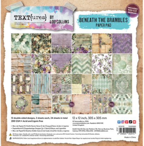 TEXT{ures} by Lou Collins | Beneath The Brambles | 12x12 Paper Pad