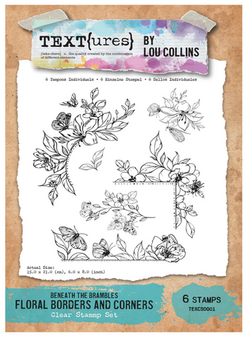 TEXT{ures} by Lou Collins | Beneath The Brambles | Clear Stamp Set | Floral Borders and Corners