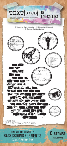 TEXT{ures} by Lou Collins | Beneath The Brambles | Clear Stamp Set | Background Elements