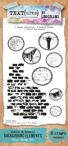 TEXT{ures} by Lou Collins | Beneath The Brambles | Clear Stamp Set | Background Elements