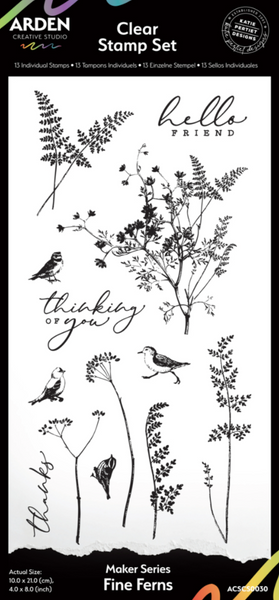 ARDEN CREATIVE STUDIO Clear Stamp Set | Maker Series | Fine Ferns
