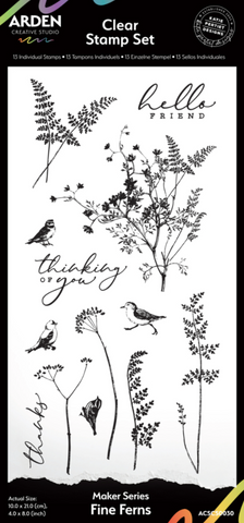 ARDEN CREATIVE STUDIO Clear Stamp Set | Maker Series | Fine Ferns