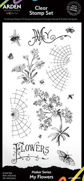 ARDEN CREATIVE STUDIO Clear Stamp Set | Maker Series | My Flowers