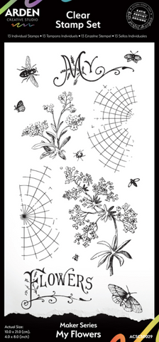 ARDEN CREATIVE STUDIO Clear Stamp Set | Maker Series | My Flowers