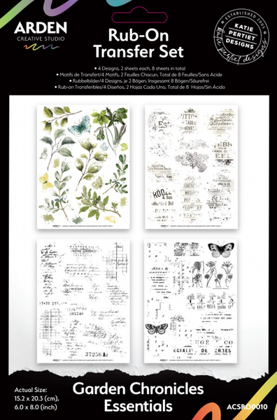 ARDEN CREATIVE STUDIO Garden Chronicles | Rub-On Transfer Set | Essentials