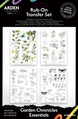 ARDEN CREATIVE STUDIO Garden Chronicles | Rub-On Transfer Set | Essentials
