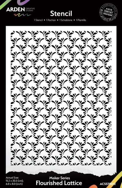ARDEN CREATIVE STUDIO Maker Series Stencil | Flourished Lattice
